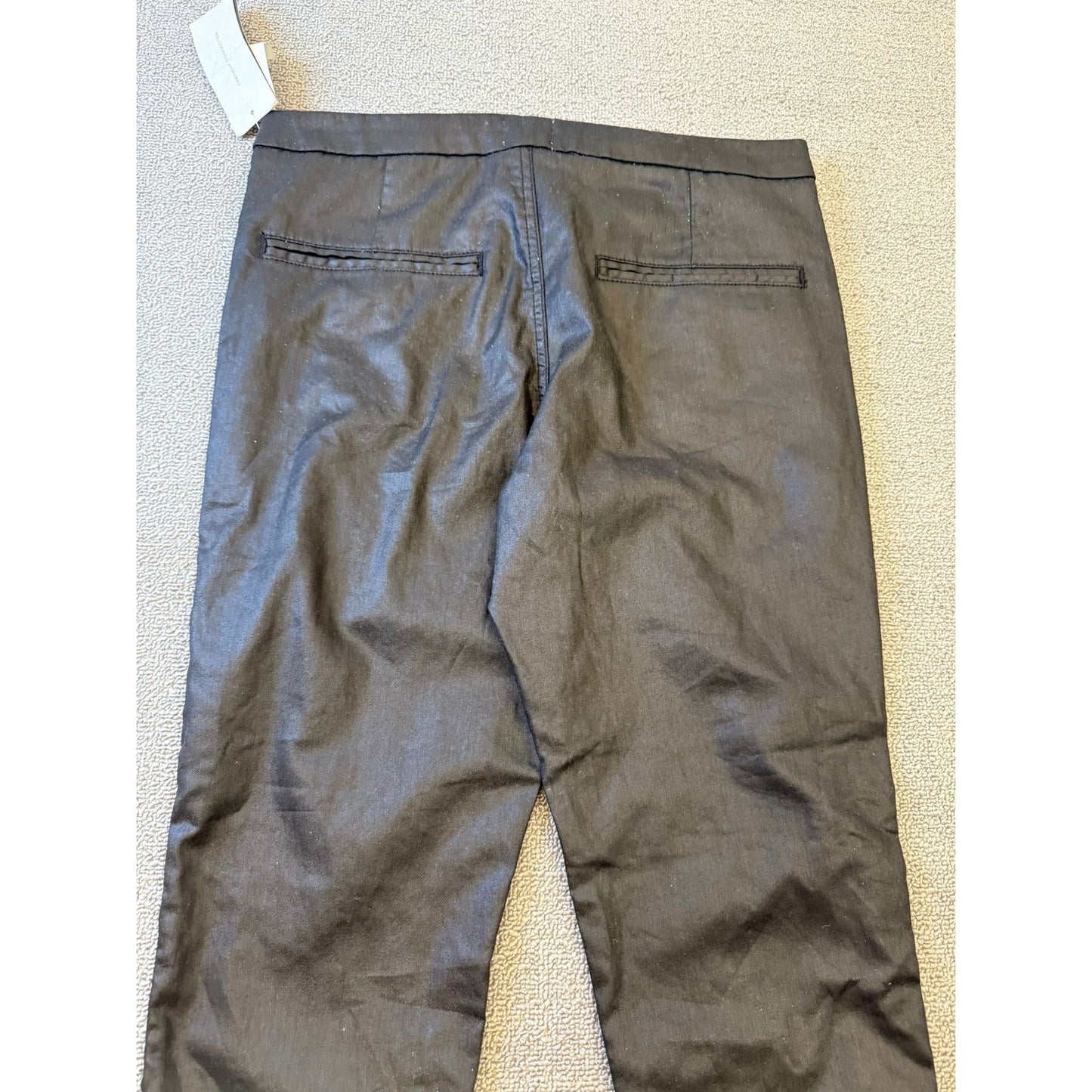 French Connection Women's Size 8 Black Coated Lace Up Pants