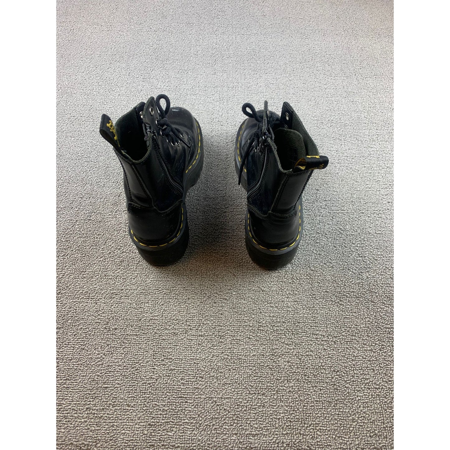 Dr. Martens Women US 5 M Black Jadon Lace Up Platform Leather Boots Combat