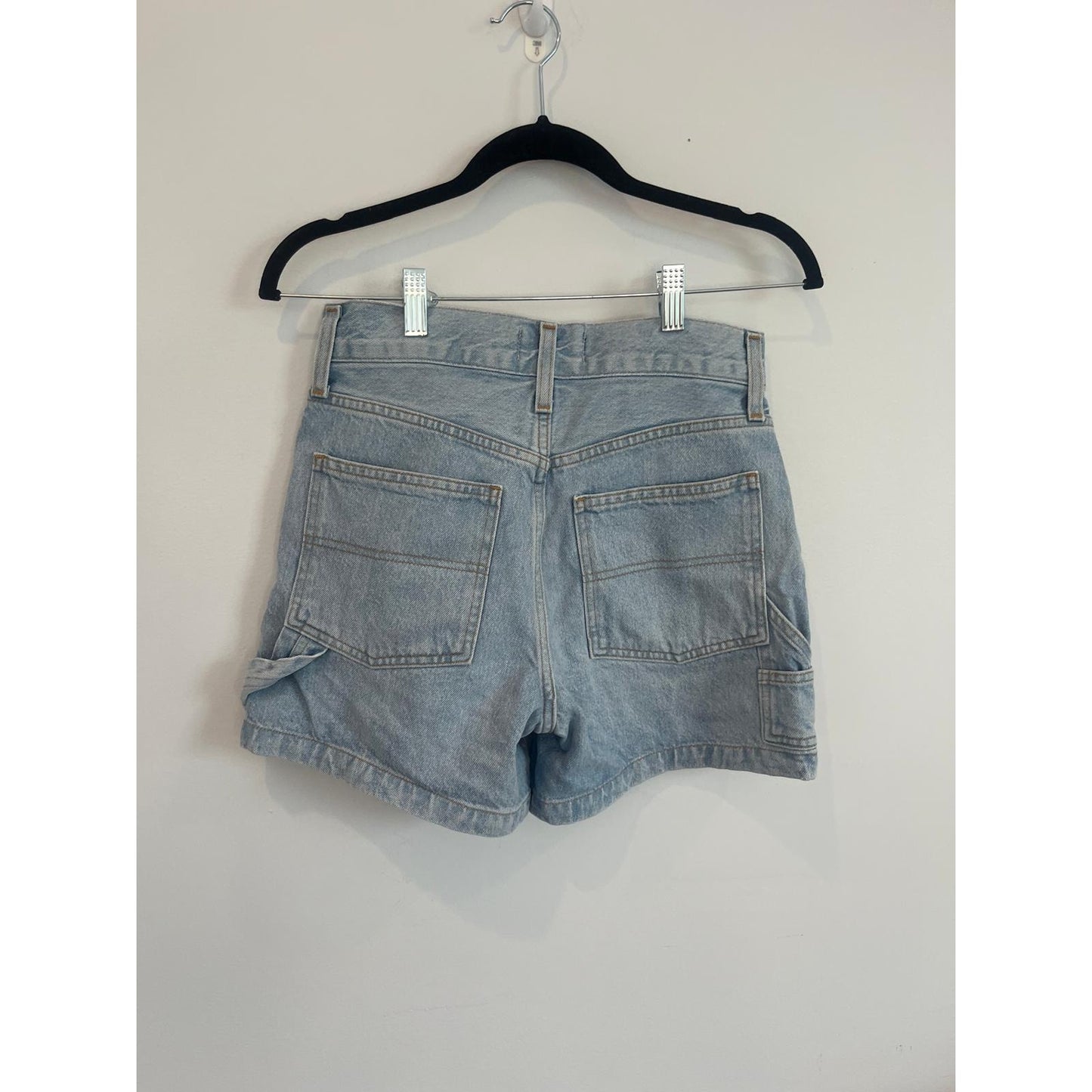 Agolde Parker Shorts Women 24 Blue High Rise Cutoff Denim Jean