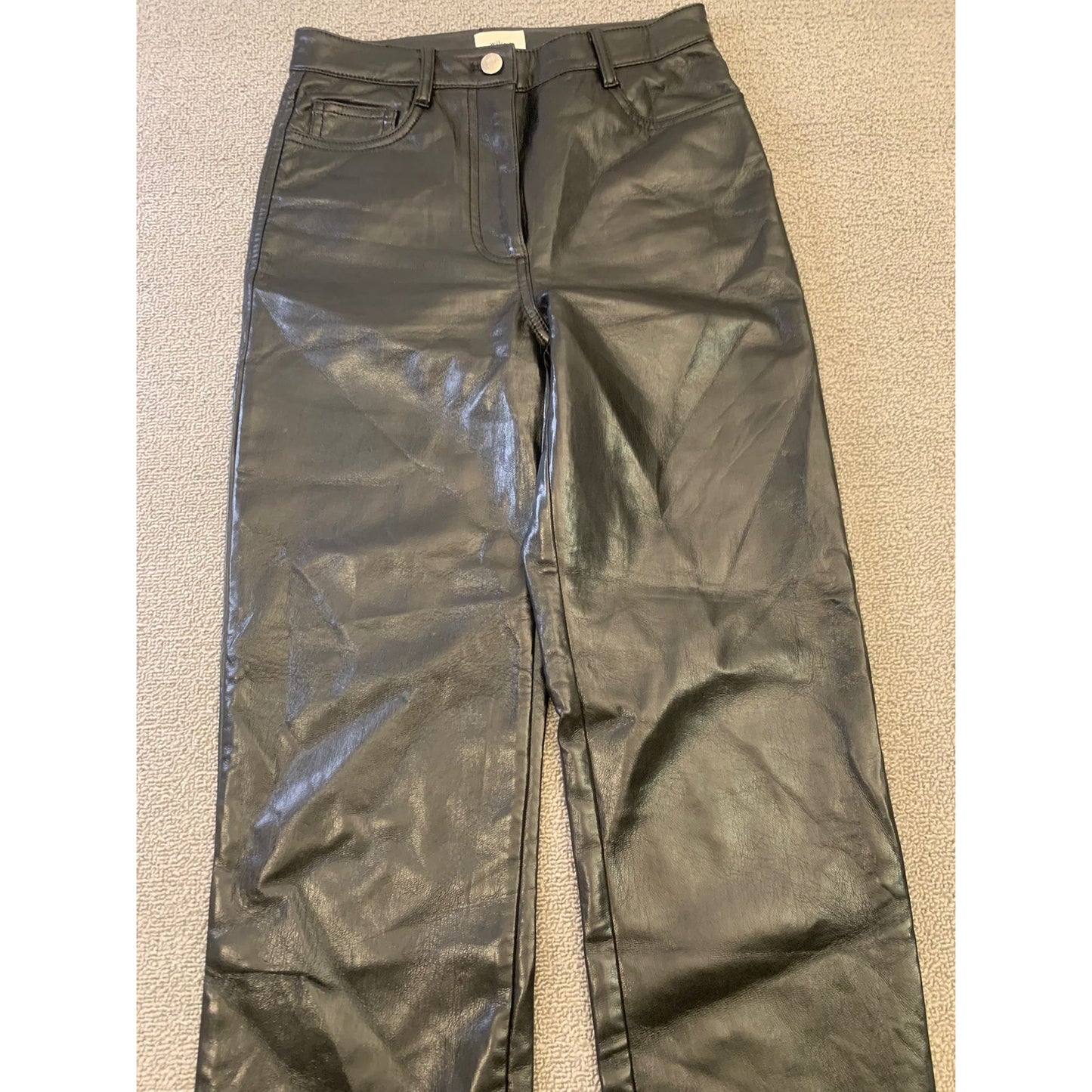 Aritzia Wilfred Women Size 0 Black Faux Leather Pants