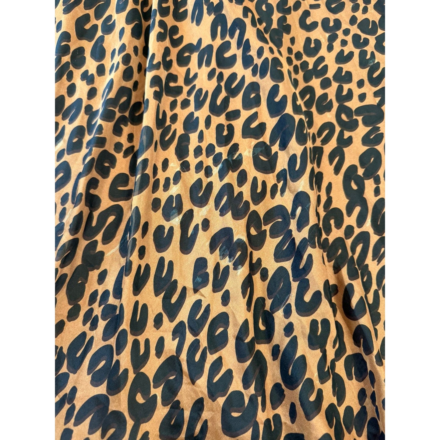 L'VOW Women's M Leopard Print Maxi Skirt Flowy Animal Print Long Silk