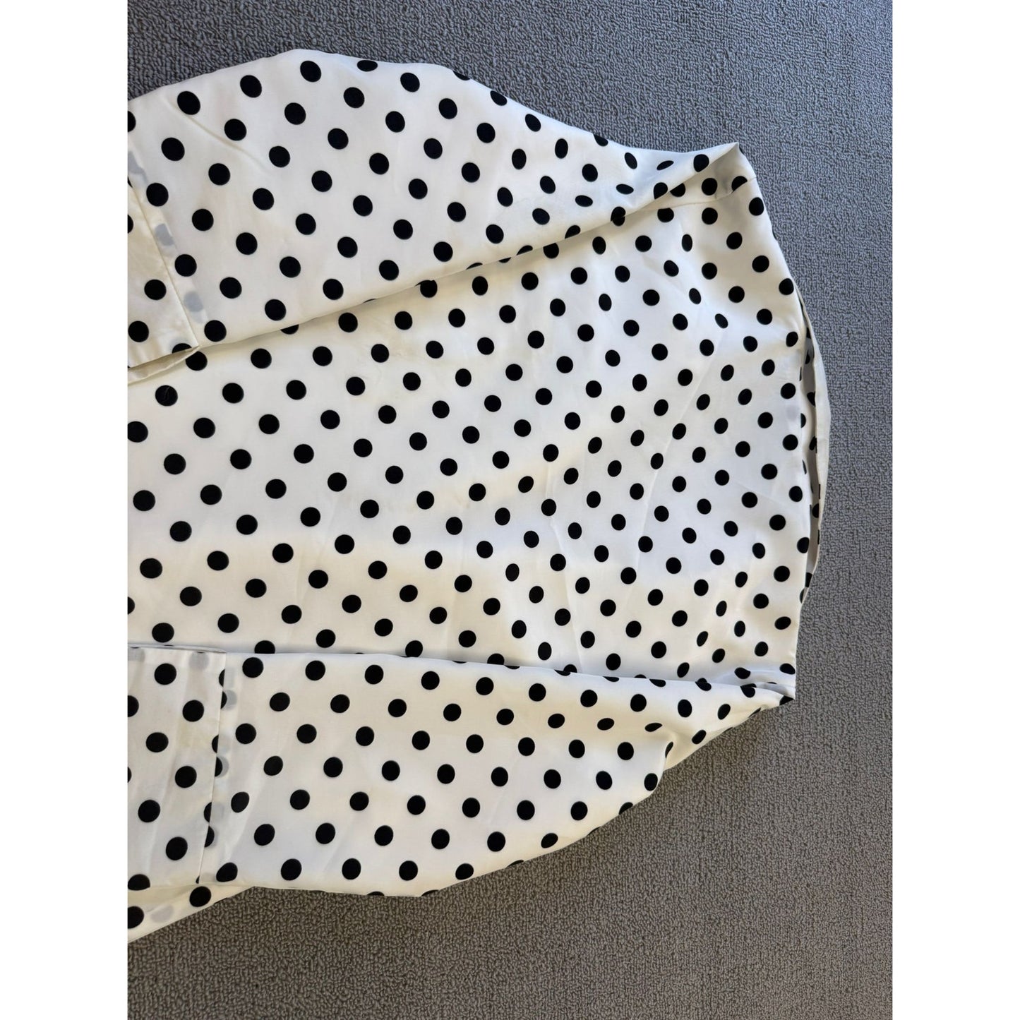 GRACE CHUANG Women's Small Polka Dot Duster Jacket Coat S White Black