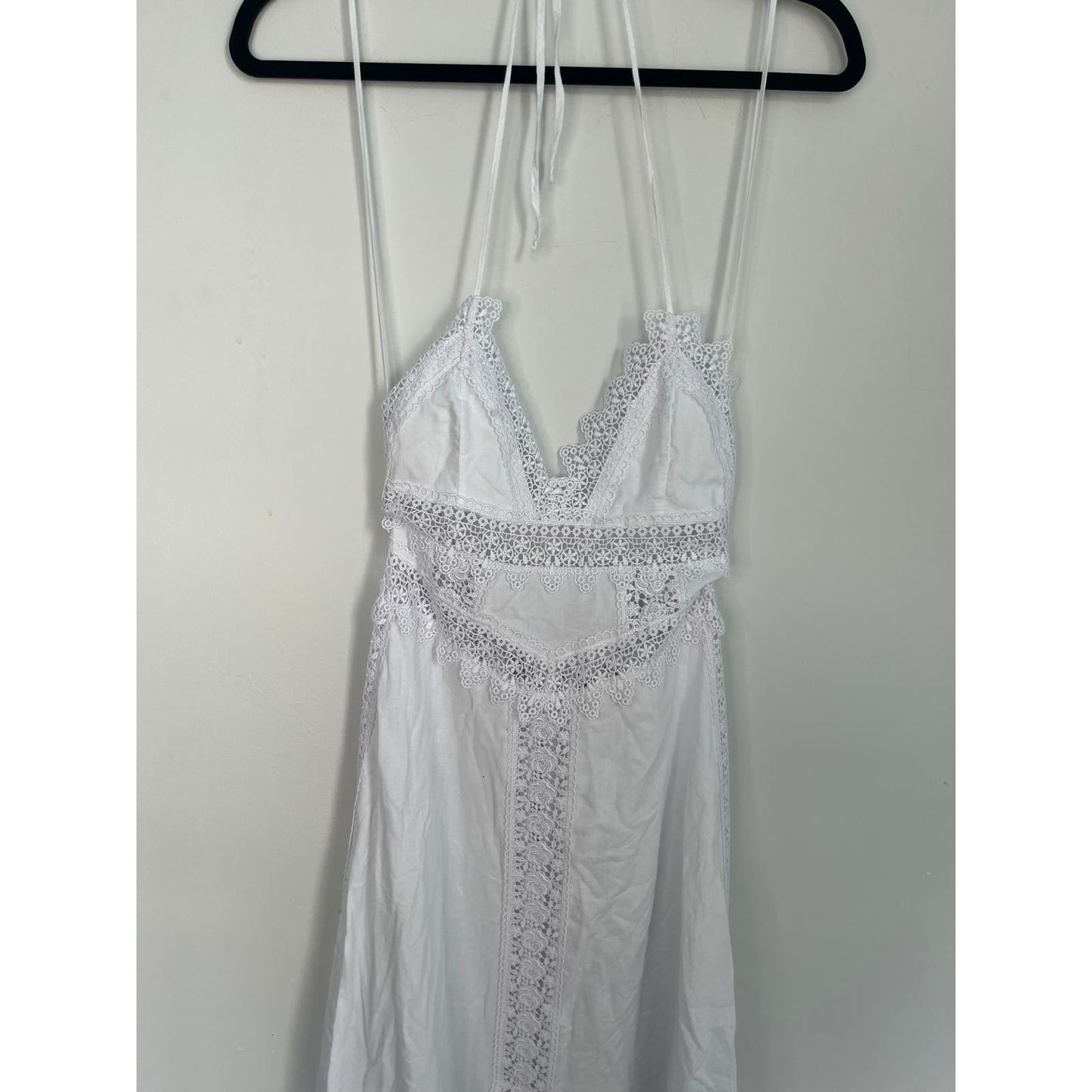 Charo Ruiz Ibiza Lace Maxi Dress Women XS White Boho Eyelet Summer Beach