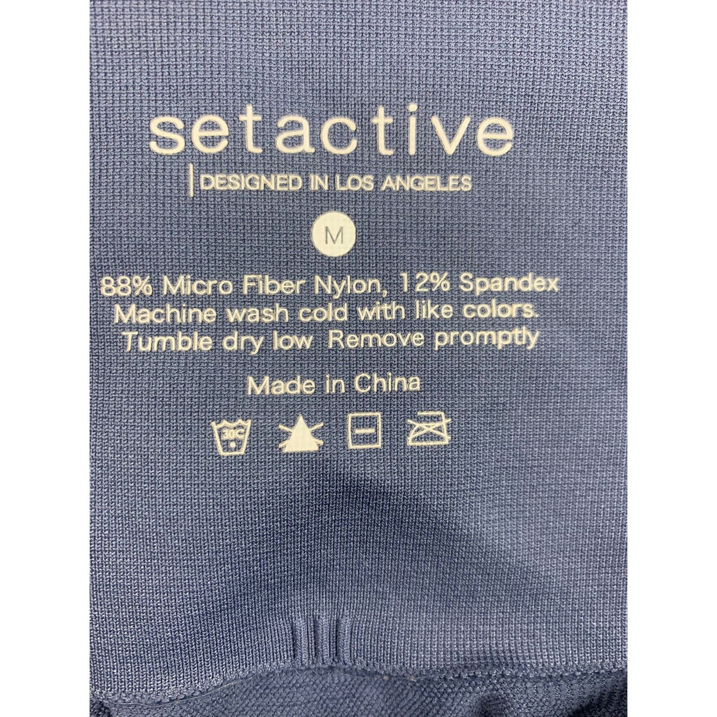 Set Active Women's Medium Blue Ribbed Activewear Sports Bra Leggings Set