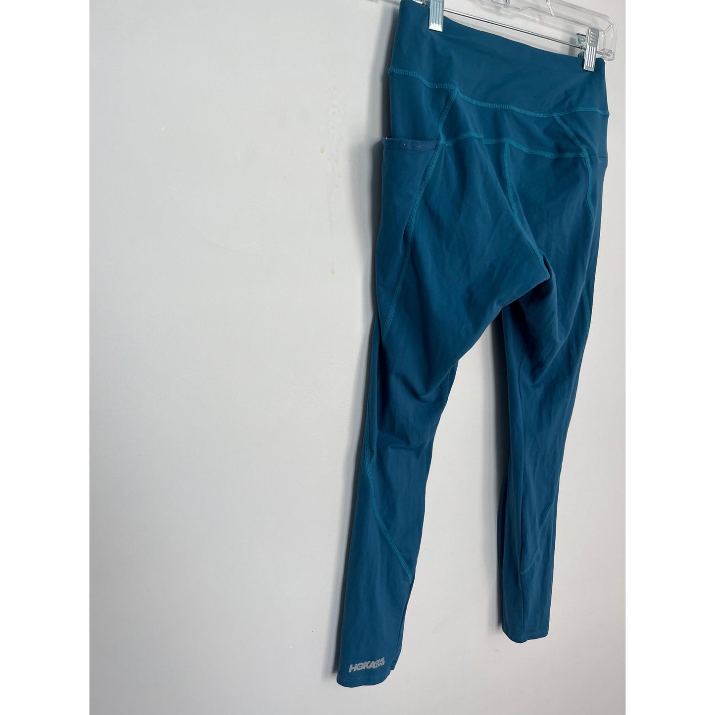 Hoka One One Leggings Women Small Blue Pocket Stretch Activewear