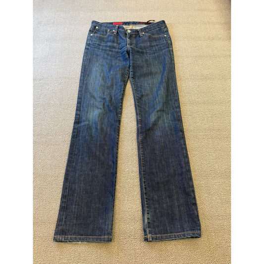 AG Adriano Goldschmied Size 29R Women's Dark Blue Wash Straight Denim Jeans