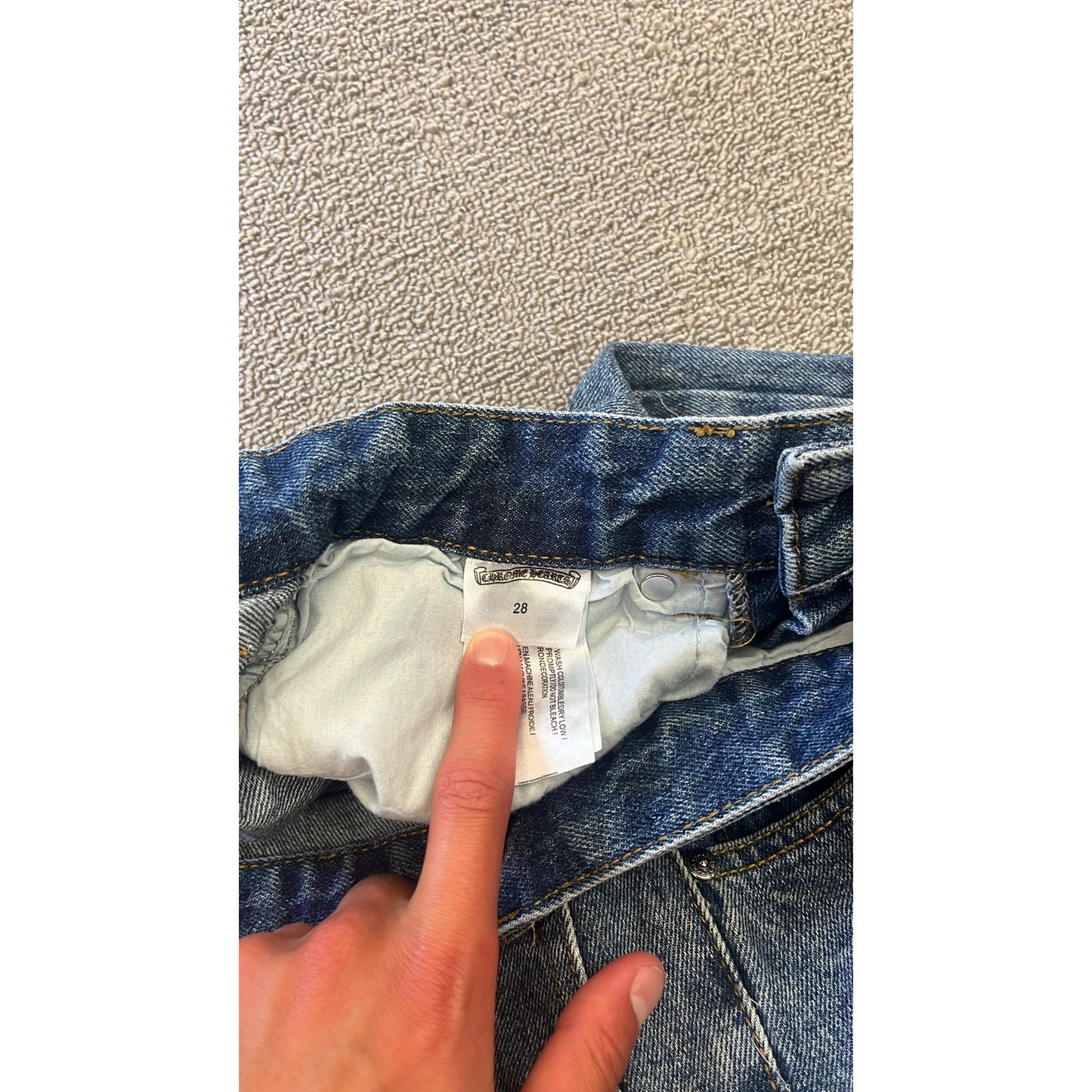 Levi's 550 Women's Chrome Hearts Cross Patch Light Wash Straight Jeans