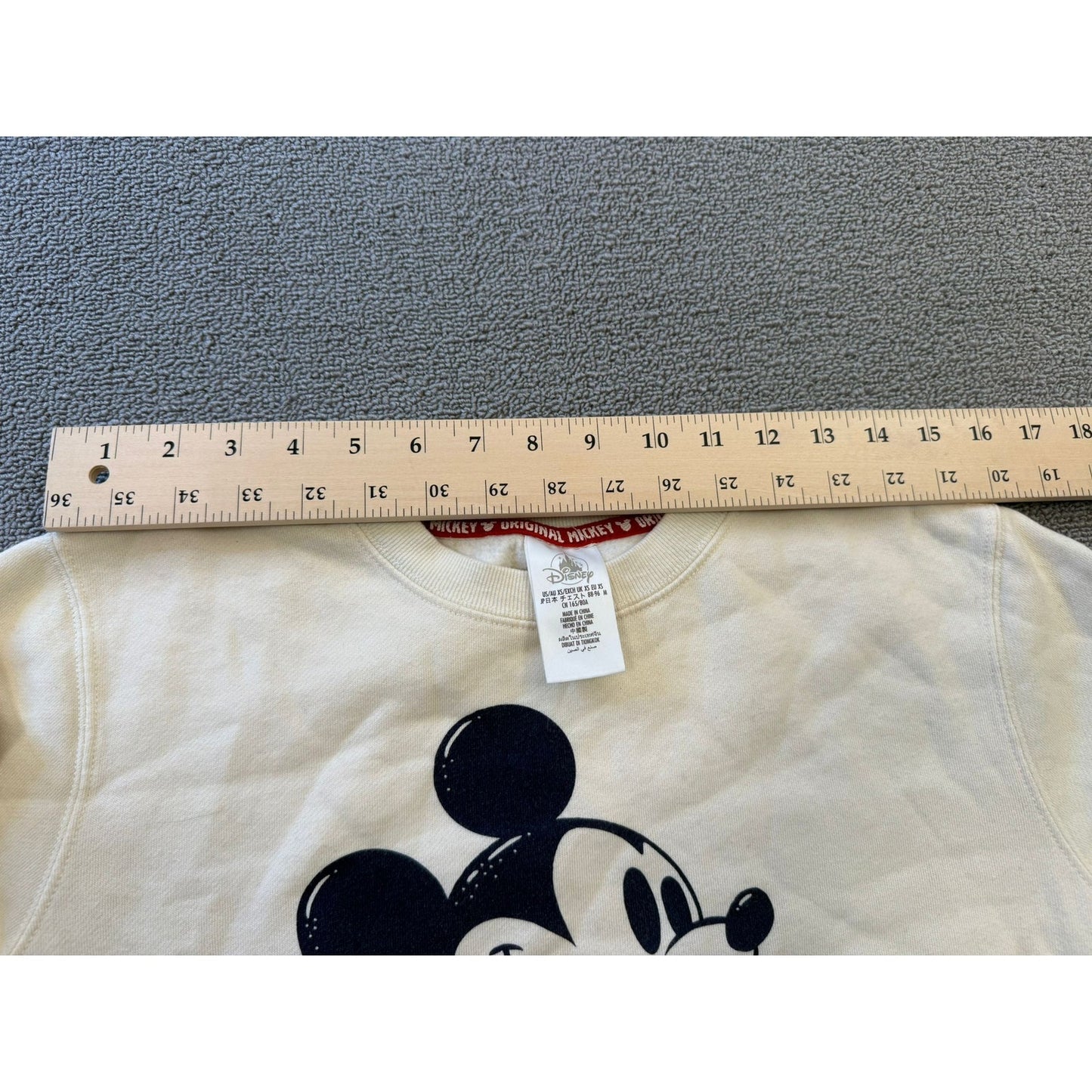 Disney Women Extra Small Disneyland Mickey Mouse White Pullover Sweatshirt