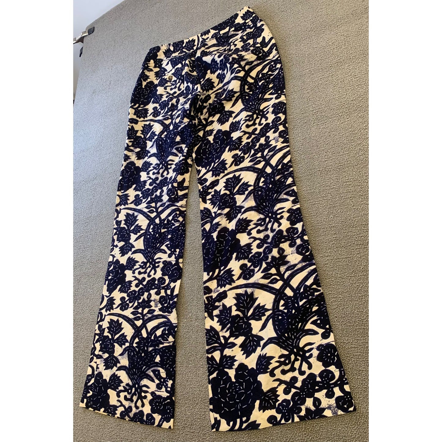 Ann Taylor Loft Marisa Women’s Linen Blend Pant Floral Vine Print Size 2