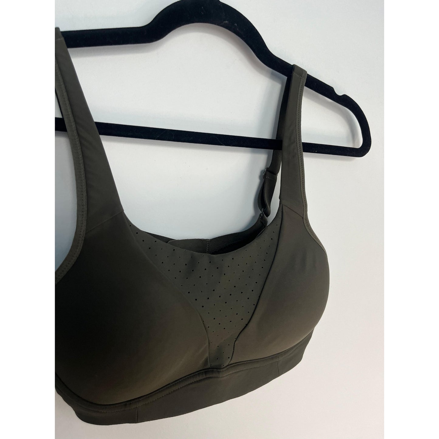 Lululemon Sports Bra Women One Size Olive Adjustable Back Hook Medium Support