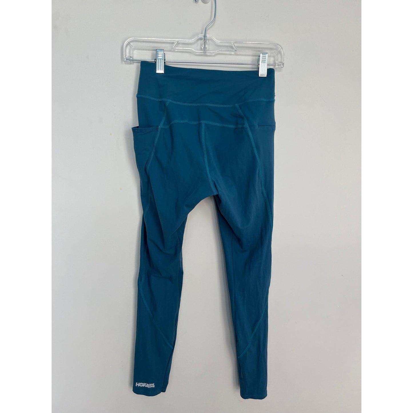 Hoka One One Leggings Women Small Blue Pocket Stretch Activewear