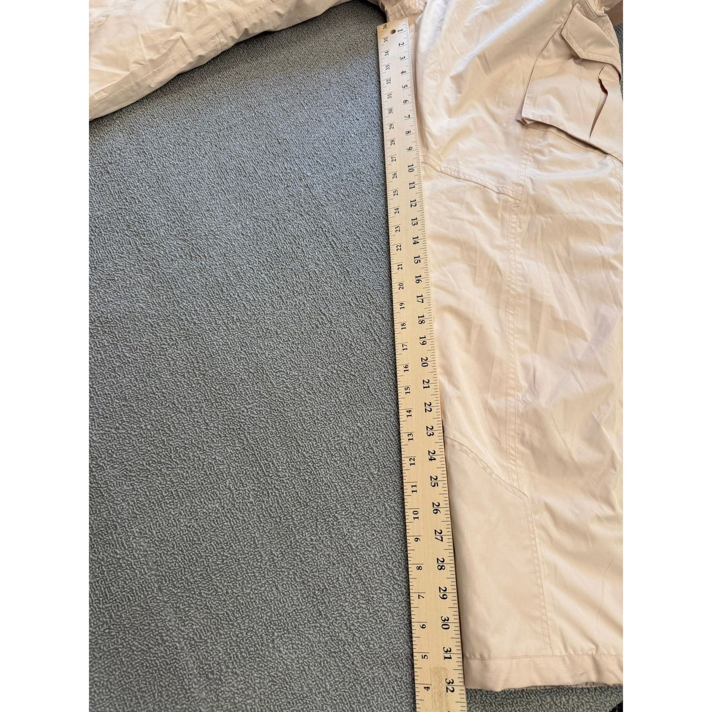 WULFUL Men's Large Snow Ski Pants Cargo White Insulated Winter Outdoor Trousers