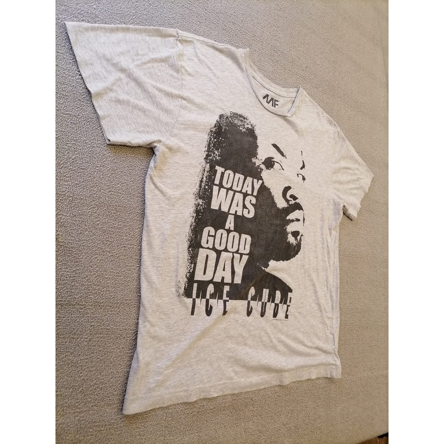 MF Mens L Ice Cube "Today Was A Good Day" Graphic T-Shirt Gray Hip Hop Tee