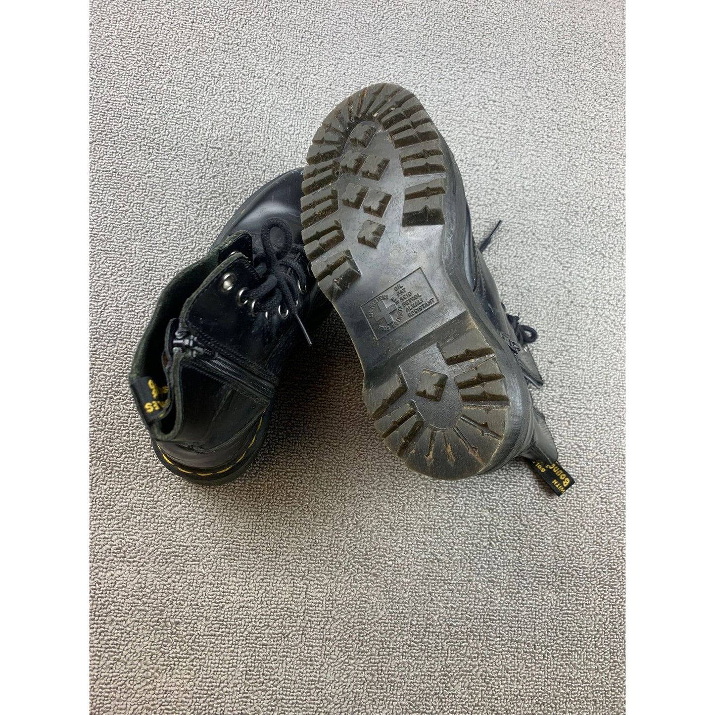 Dr. Martens Women US 5 M Black Jadon Lace Up Platform Leather Boots Combat