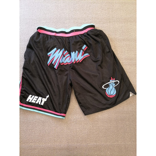 JUST DON Male M Black Mesh Basketball Shorts Stylish Blue Pink Trim Athletic Wear