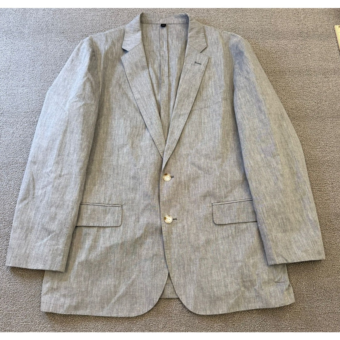 J.CREW Mens Ludlow Blazer Light Gray 42R Linen Blend Strioes