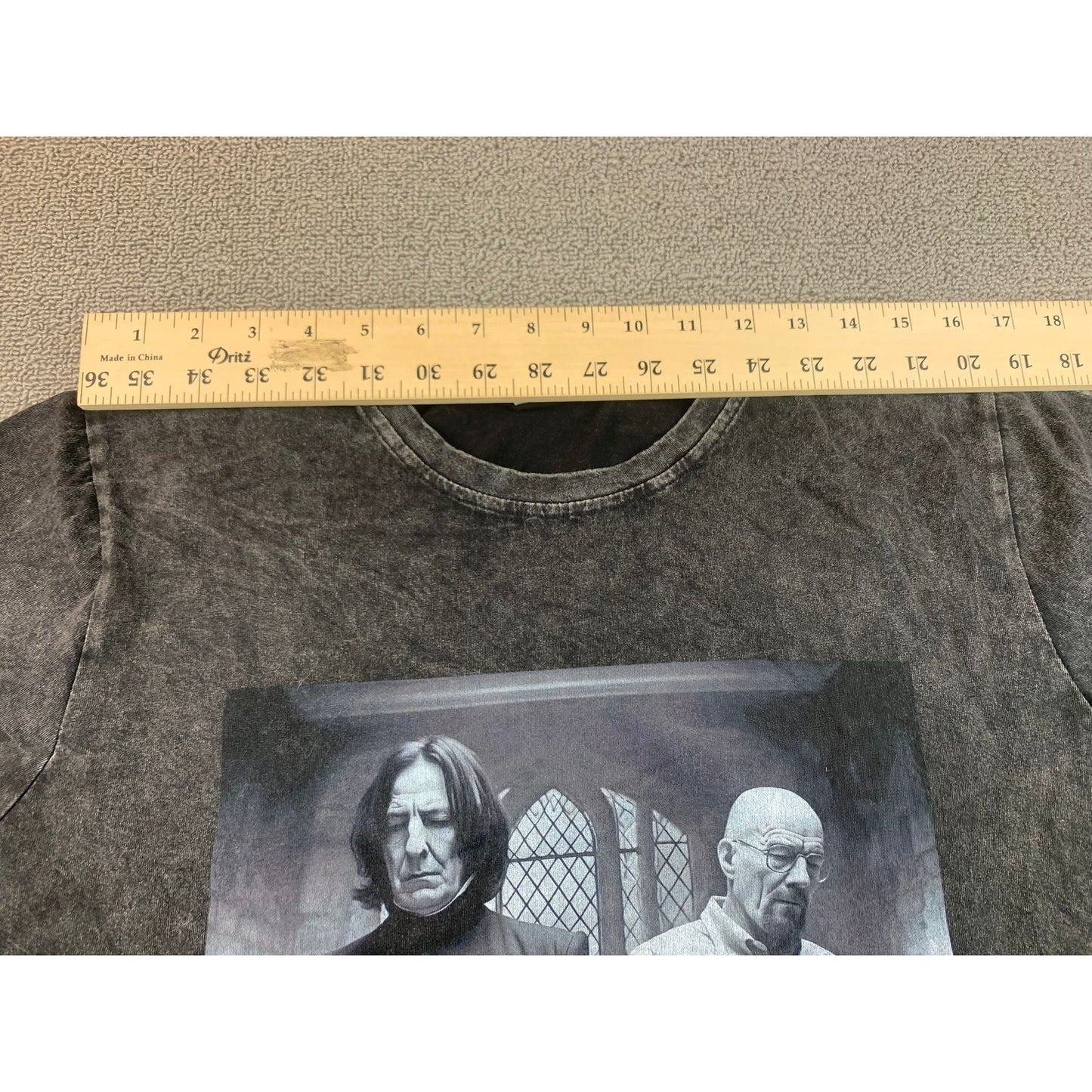 Comfort Colors Men's Large Faded Black Harry Potter Breaking Bad Graphic Tee