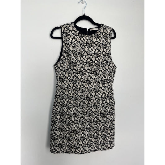 Alice + Olivia Mini Dress Women 14 Floral Sleeveless Black White Party