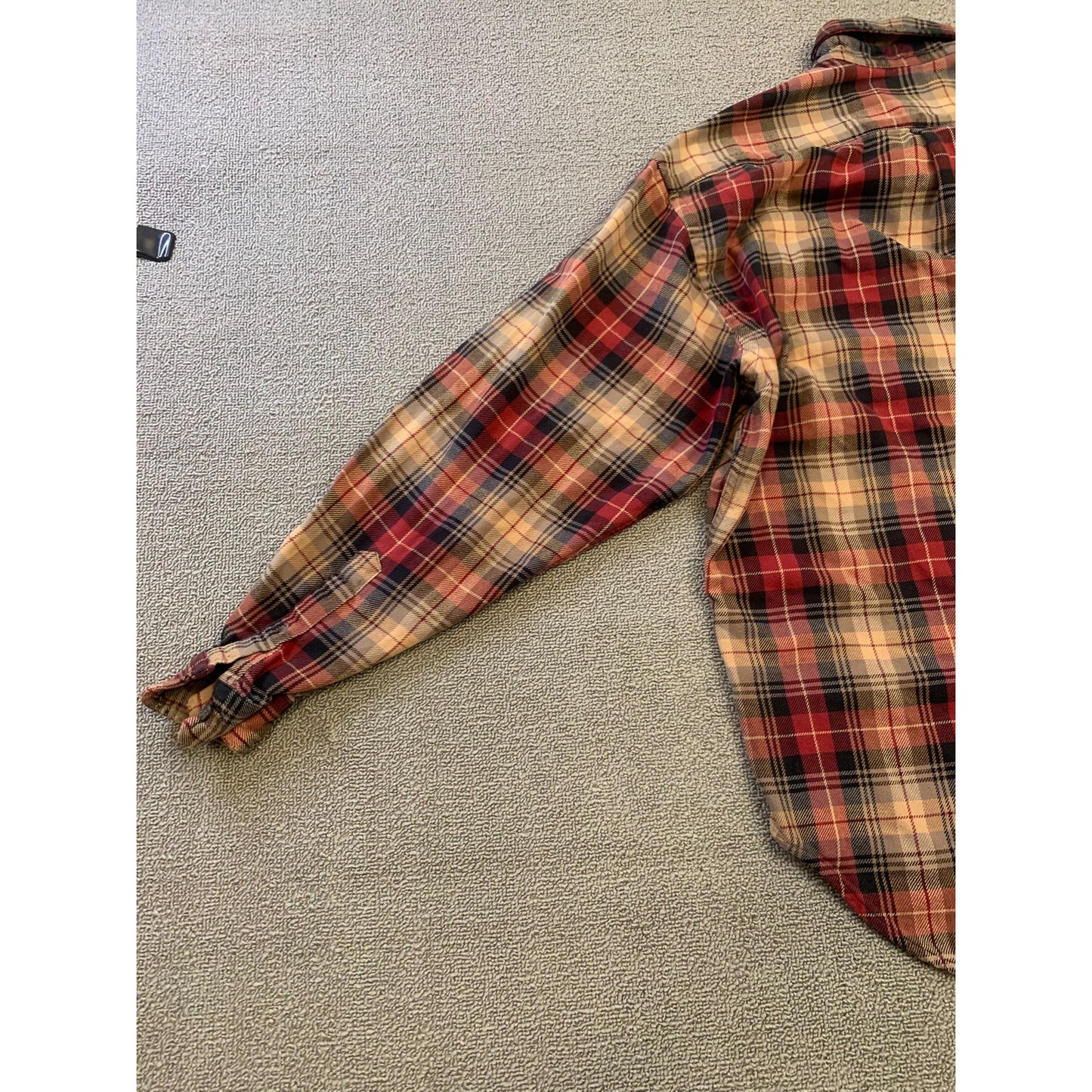 POLO JEANS CO. RALPH LAUREN Men's L Red Plaid Wool Blend Button Down Shirt
