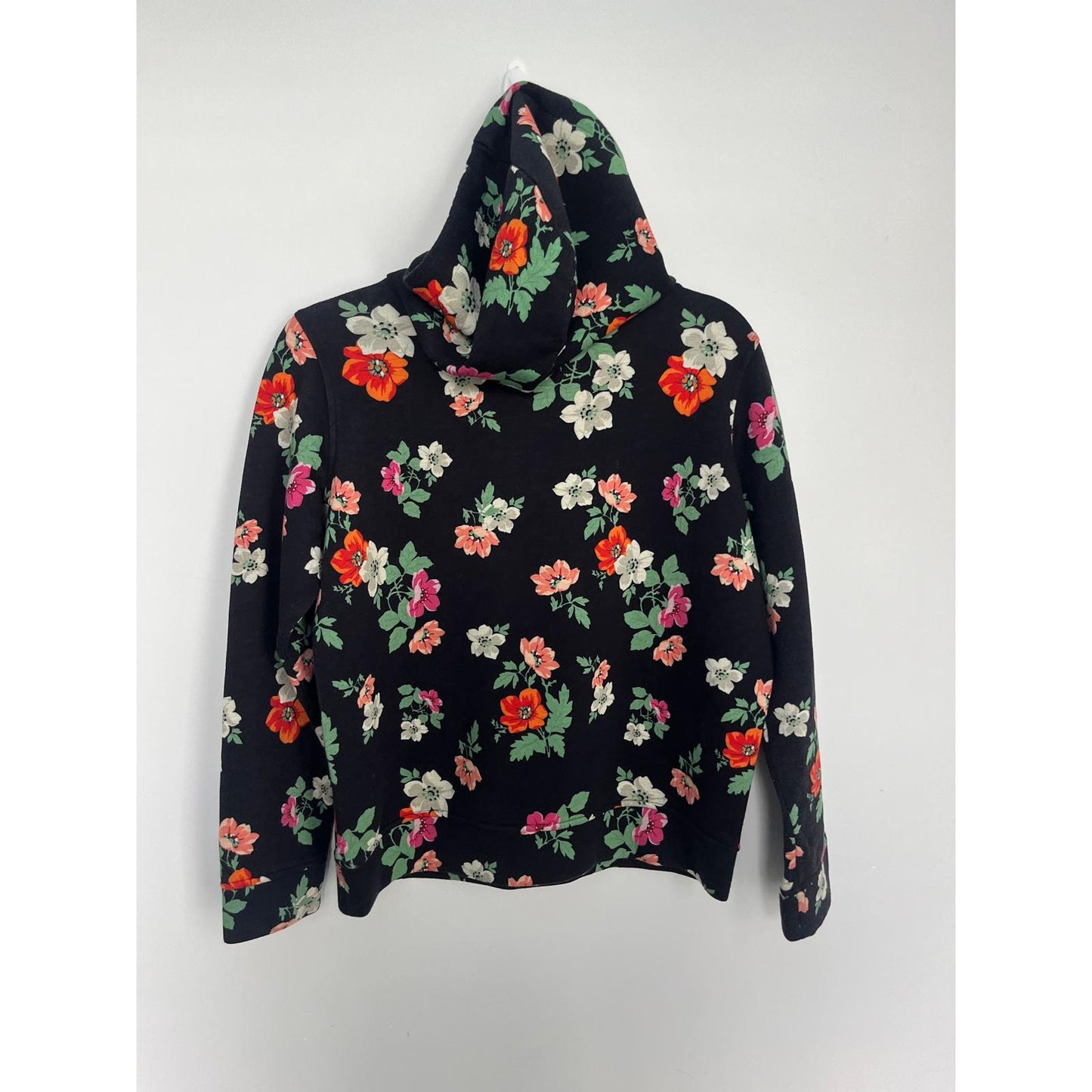 Maje Floral Hoodie Women 1 Black Pink Green Pullover Sweatshirt
