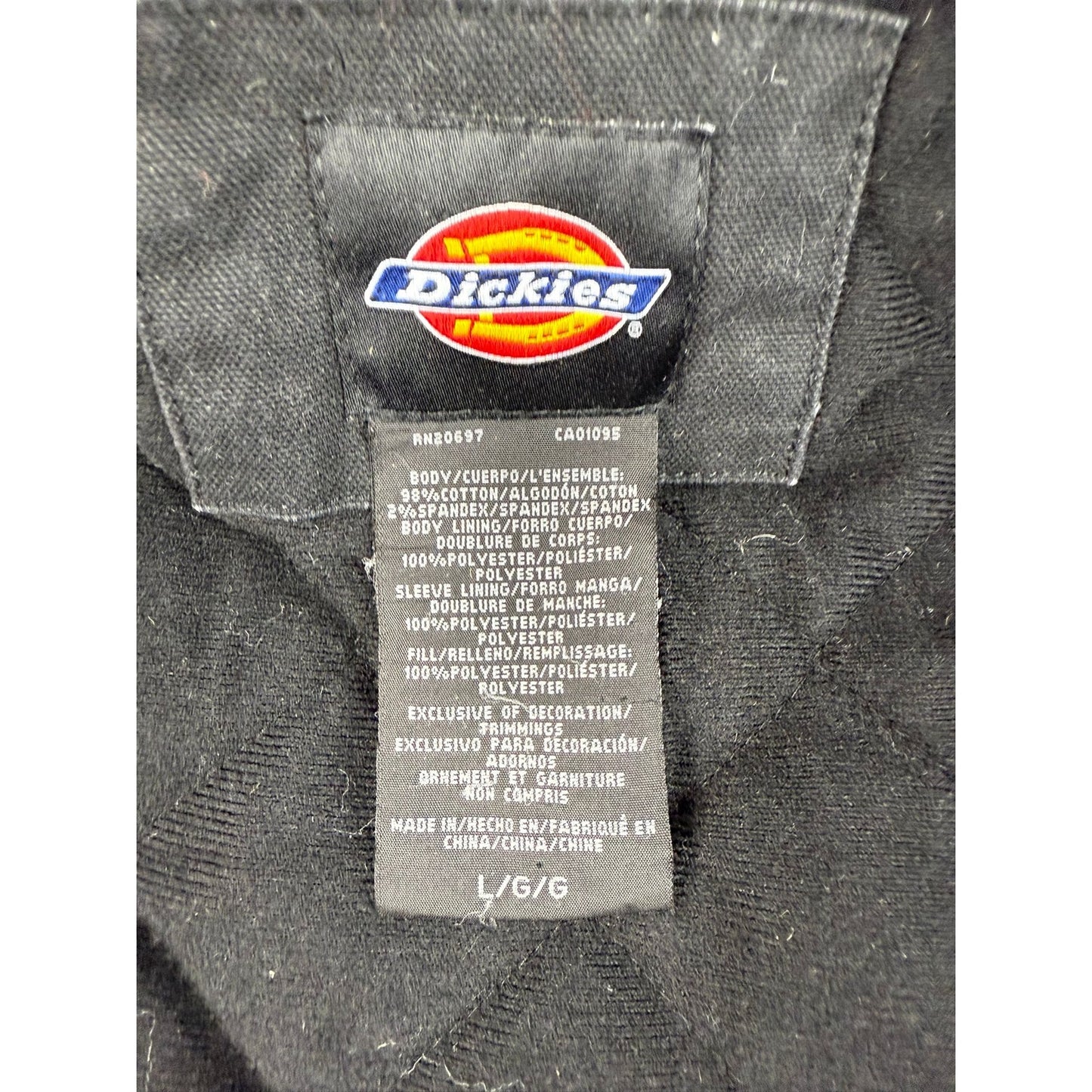 Dickies Work Wear Men's Size Large Black Full-zip Hooded Quilted Lined Jacket