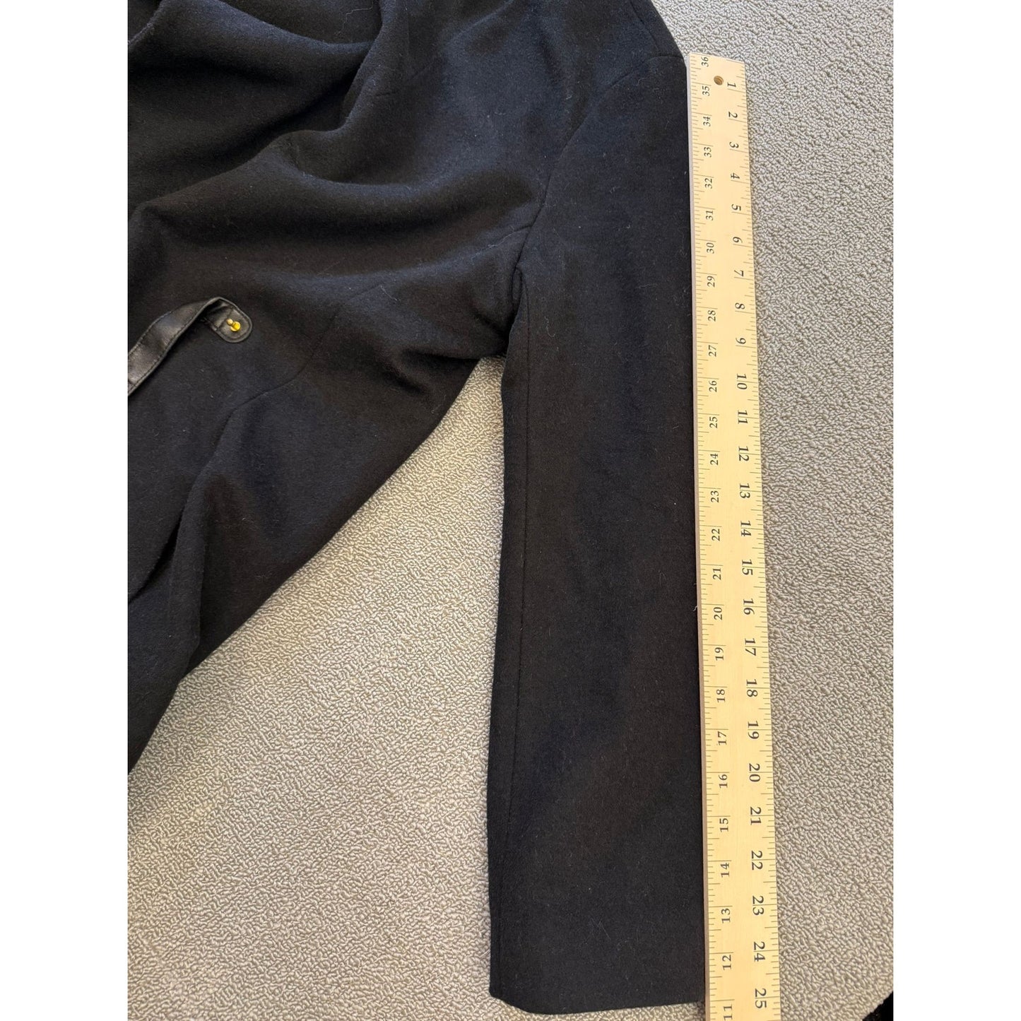 Lauren Ralph Lauren Women's 12 Black Wool Blend Wrap Draped Coat