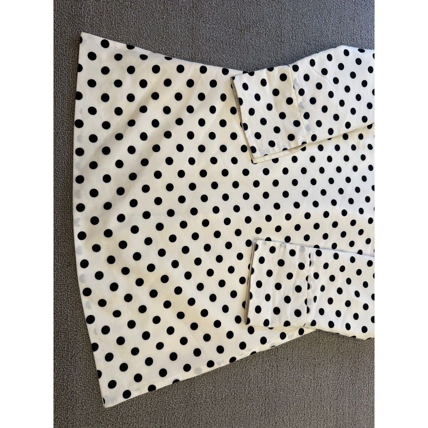 GRACE CHUANG Women's Small Polka Dot Duster Jacket Coat S White Black