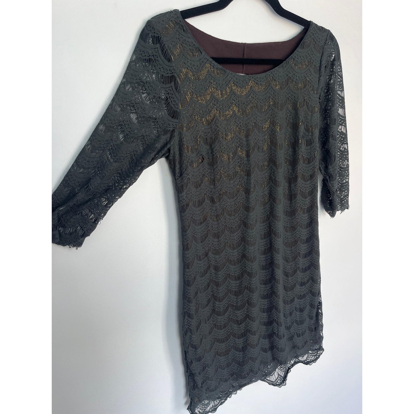 Free People Lace Overlay Dress Women Medium Black Bodycon Gothic