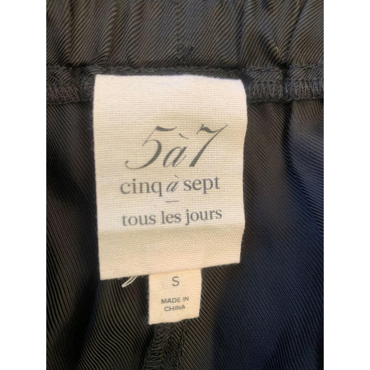 CINQ À SEPT Women's 57a Larkin Ruffle Satin Wide Leg Pants Small Black