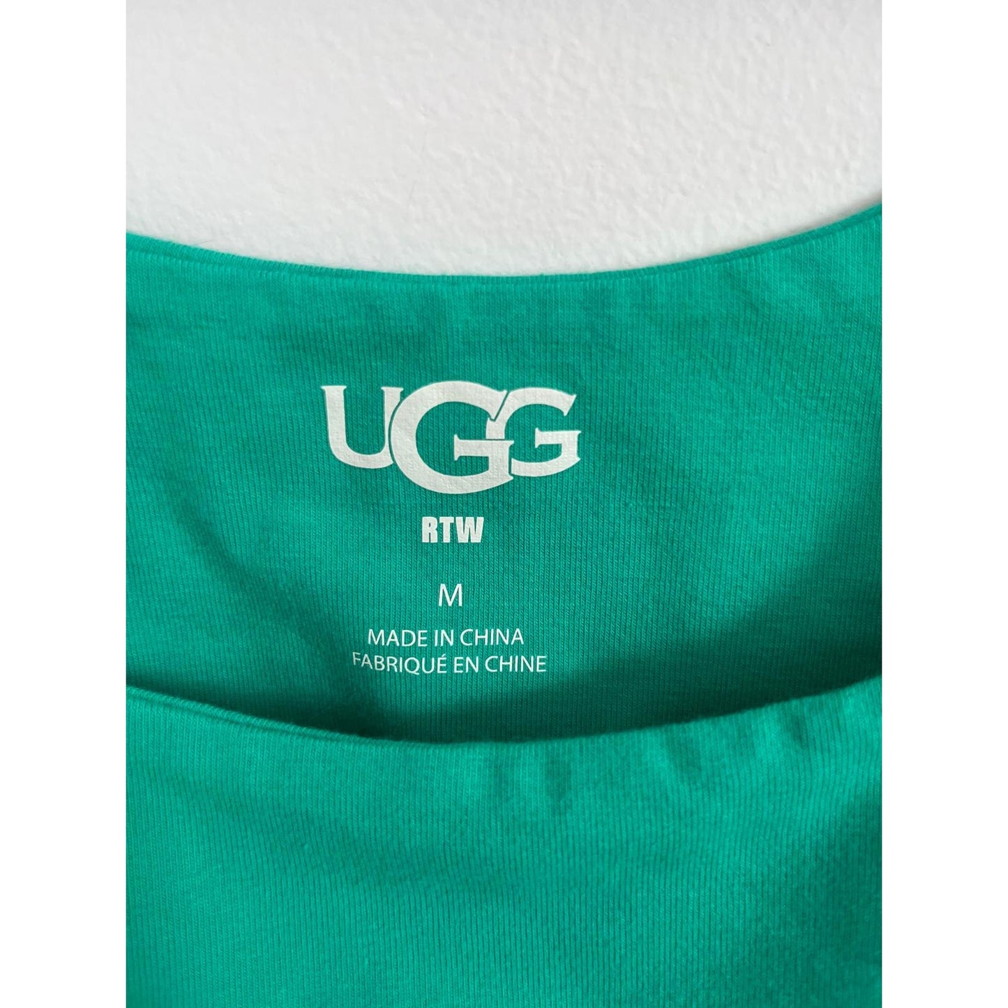 UGG Crop Tank Bra Women M Green Scoop Neck Lounge Activewear Top NWT