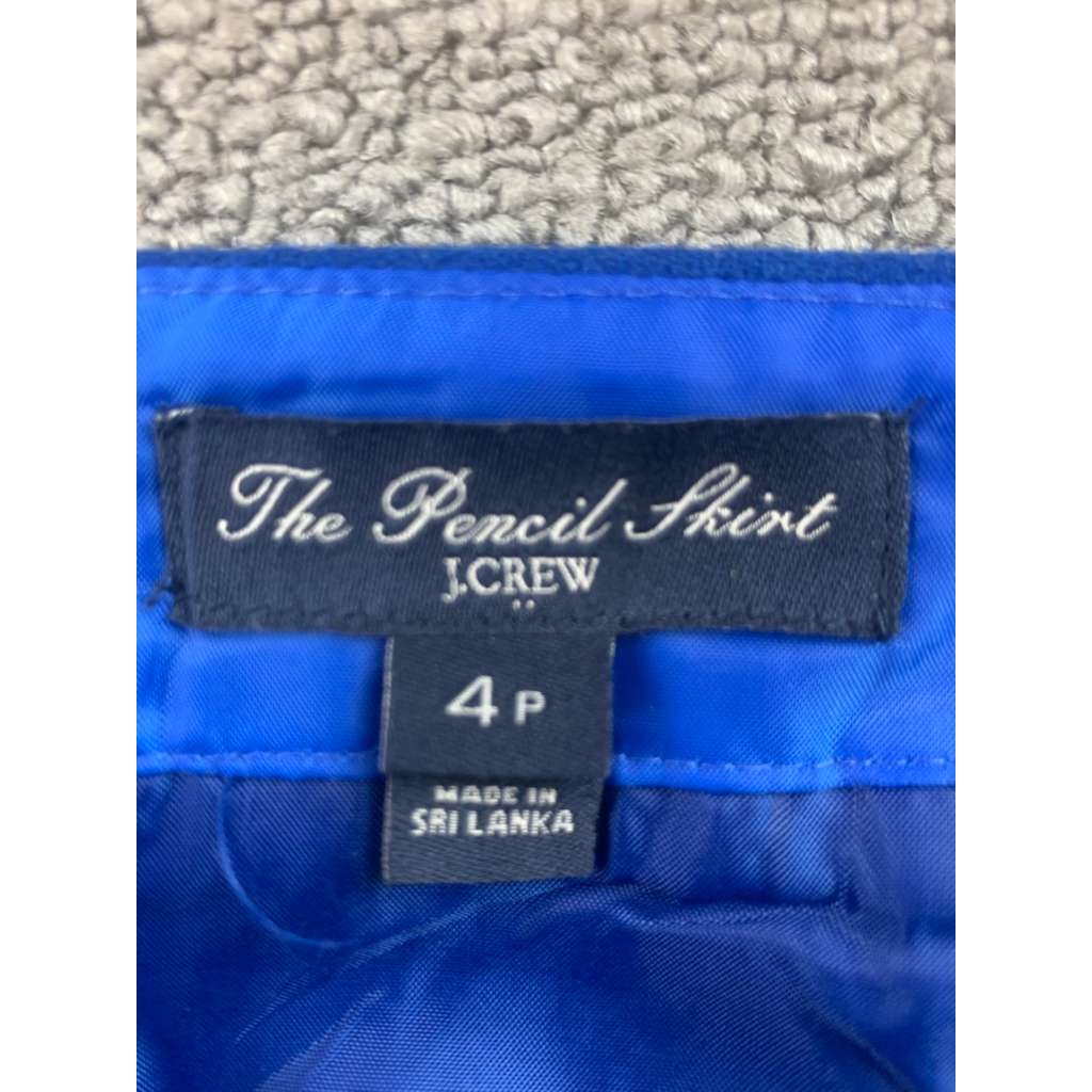 J.Crew The Pencil Skirt Women's 4P Blue Wool Viscose Work Wear Career