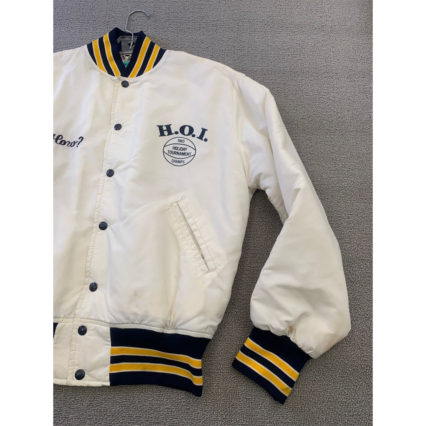 Vintage Maple Men's M White Black Yellow Varsity Jacket Athletic Sportswear