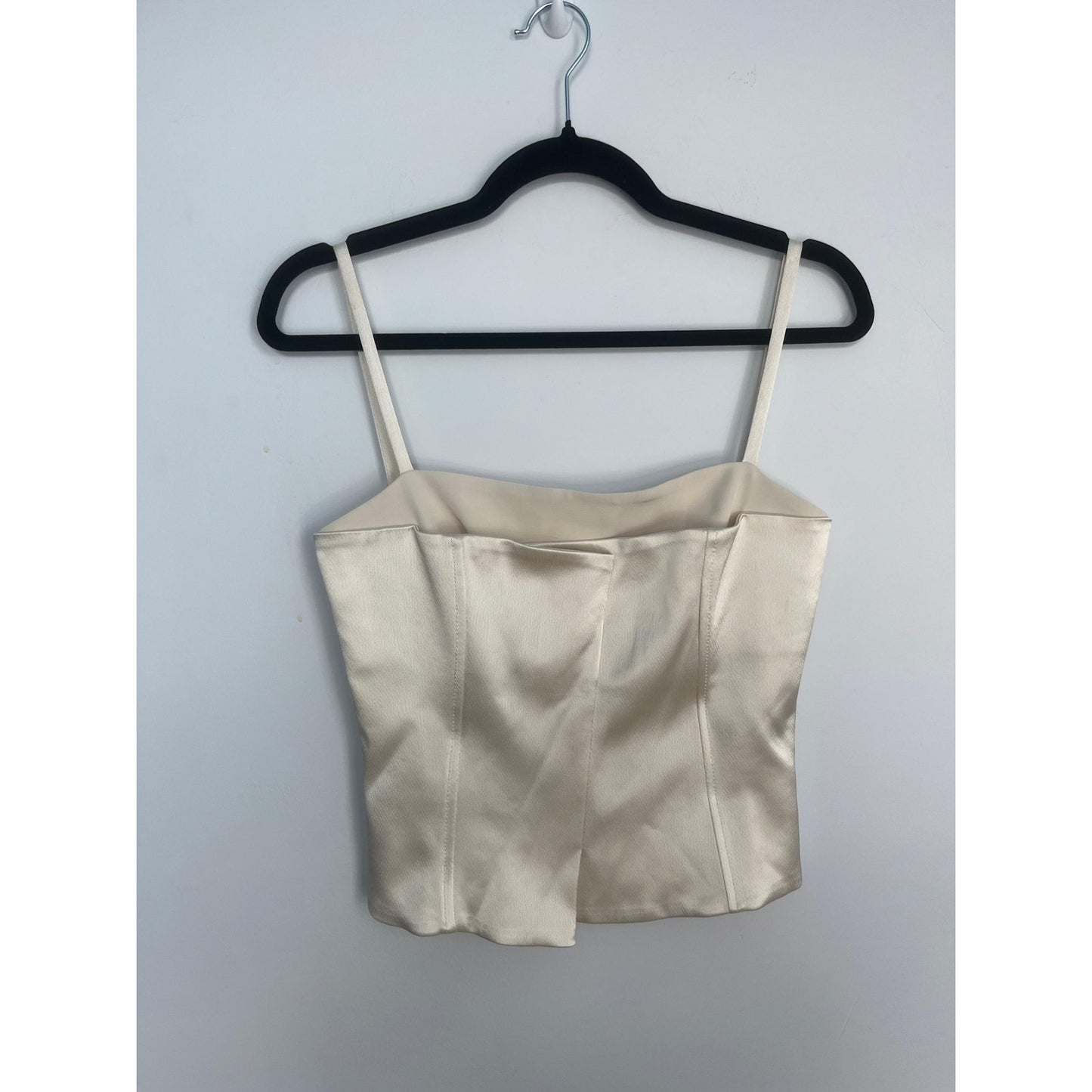 Kimberly Taylor Satin Corset Cami Top Women Small Strapless Bustier Ivory