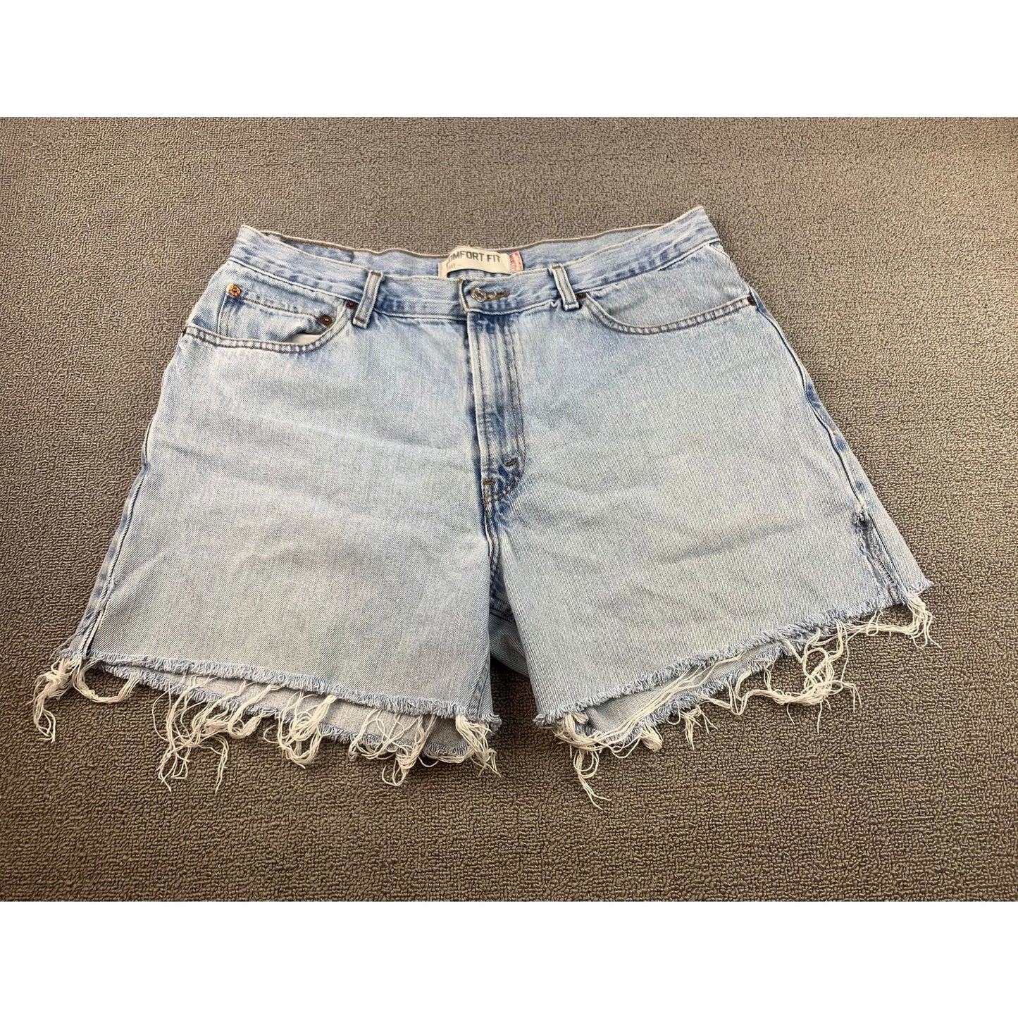 Levi's 560 Men's W36 Light Wash Frayed Hem Denim Cutoff Shorts Casual