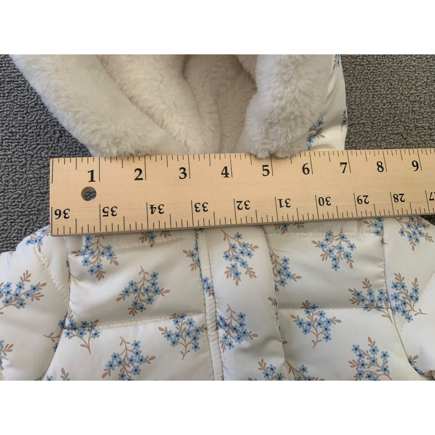 Nicole Miller Baby 3/6M White Floral Ruffle Baby Snowsuit Bunting