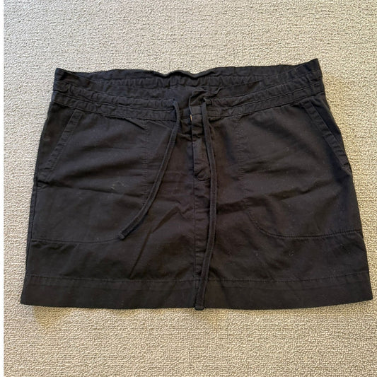 James Perse Womens Size 28 Black Cargo Mini Skirt Drawstring Waist