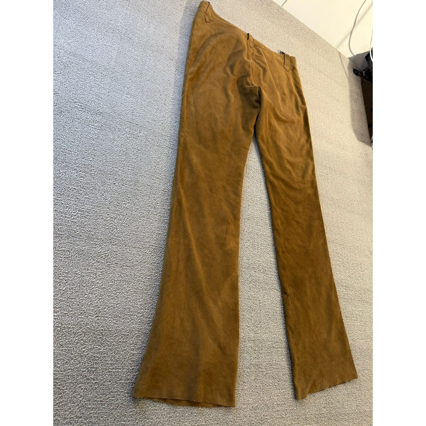 Ralph Lauren Women’s Suede Leather Pants 10 Brown Bootcut Flare Y2K Vintage.