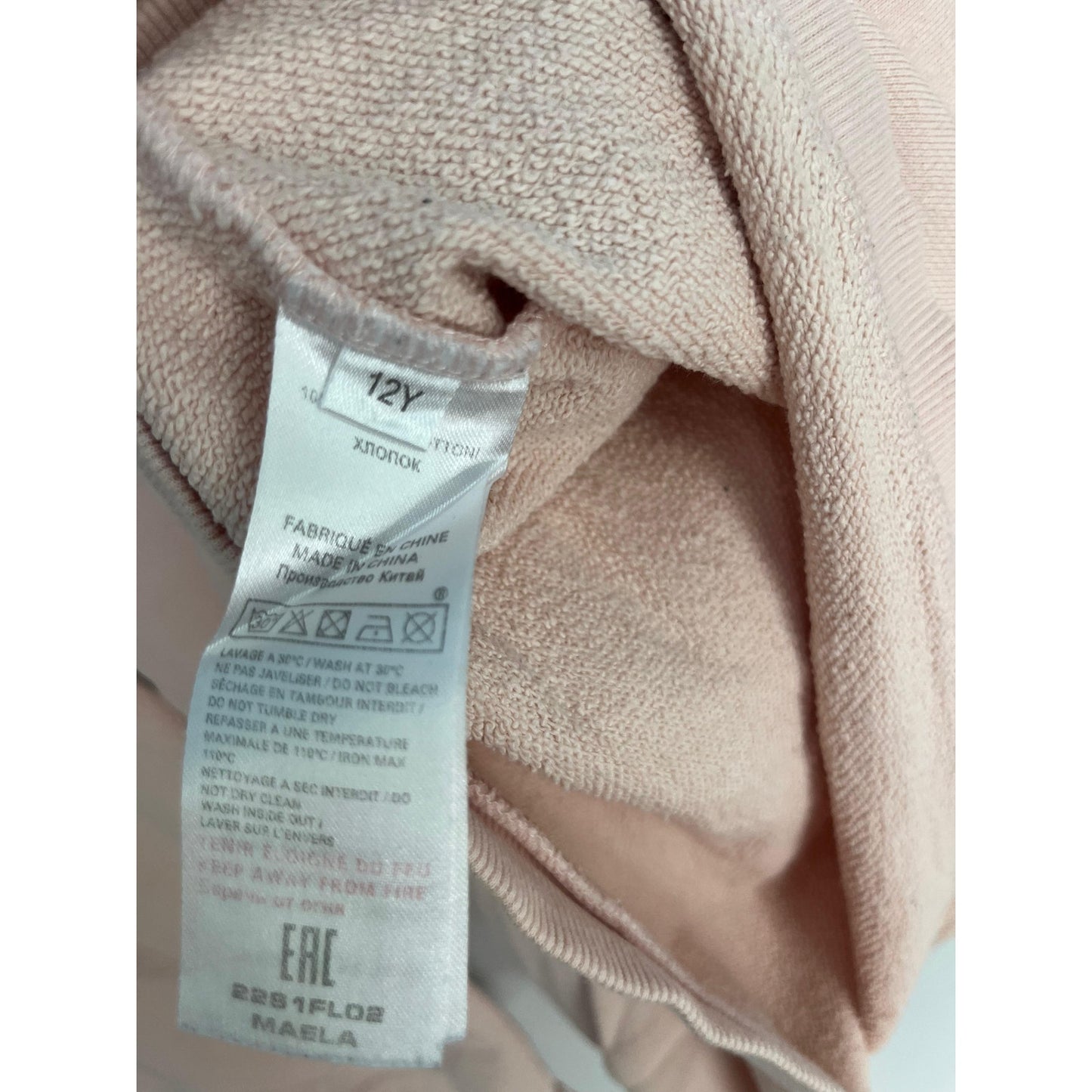 Sonia Rykiel Paris Sweatshirt Women 12Y Pink Floral Graphic Puff Sleeve