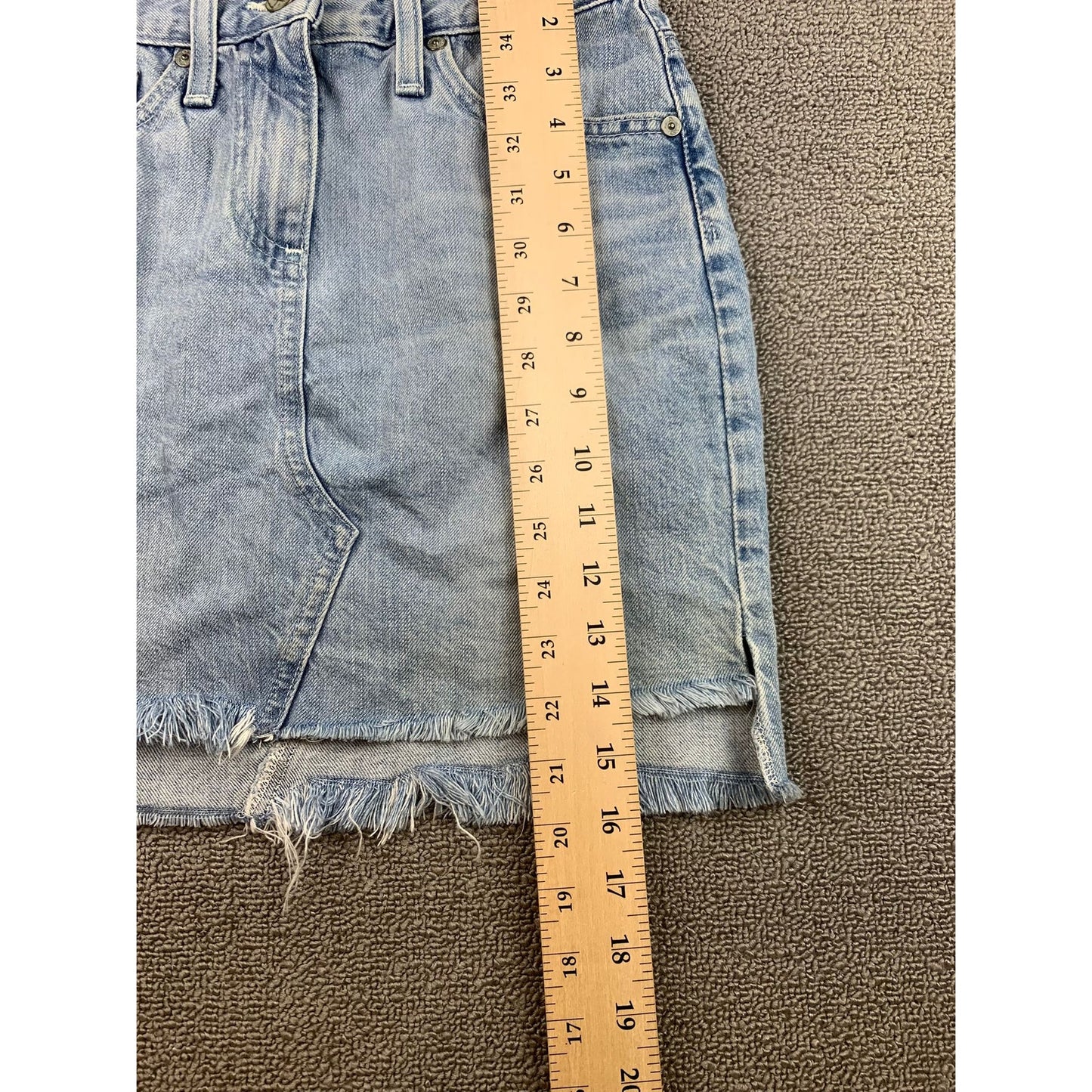 Ag-Ed Denim Women's 24 Light Blue Raw Frayed Hem Mini Skirt Casual Summer!