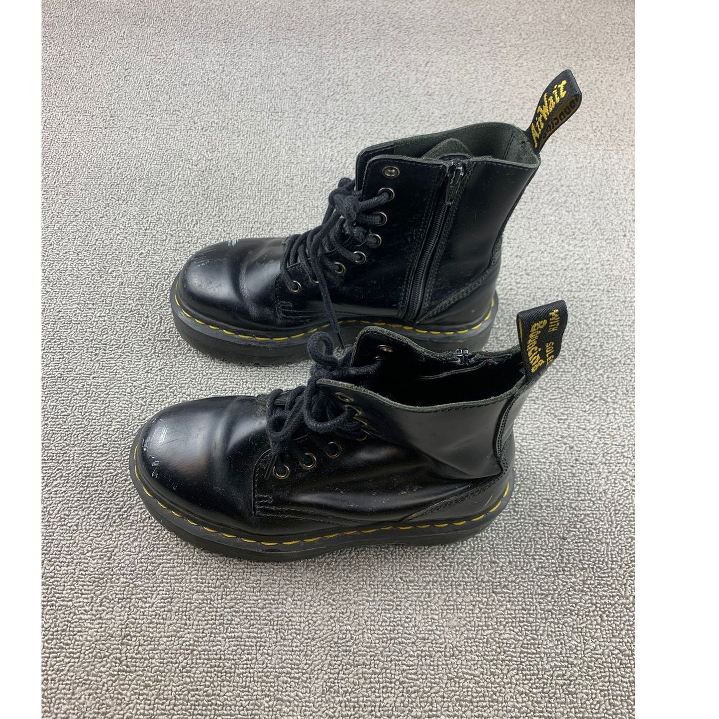 Dr. Martens Women US 5 M Black Jadon Lace Up Platform Leather Boots Combat