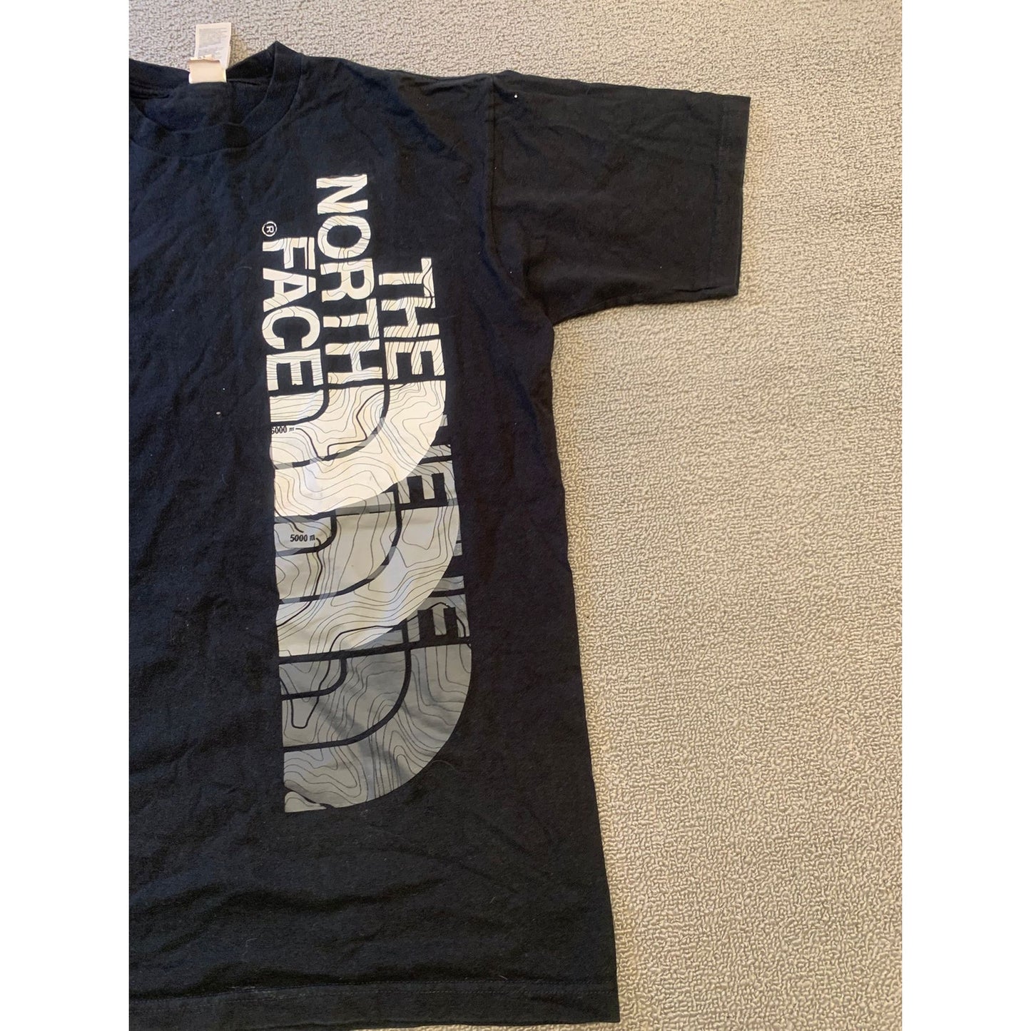 THE NORTH FACE Men's T-Shirt Tee M Black Half Dome Contour Map Graphic Logo