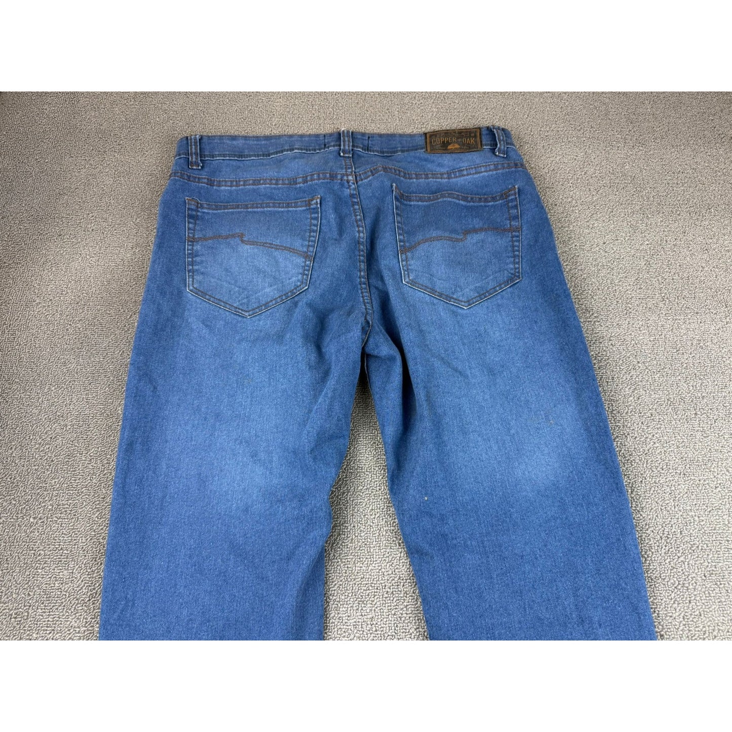 Copper And Oak Men's Size 34x32 Blue Straight-leg Jeans