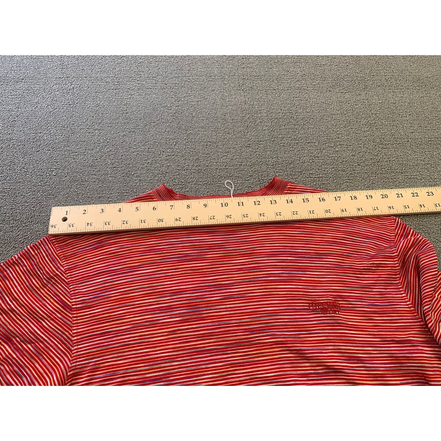 Missoni Sport Women M Red Striped Crop Top T-Shirt