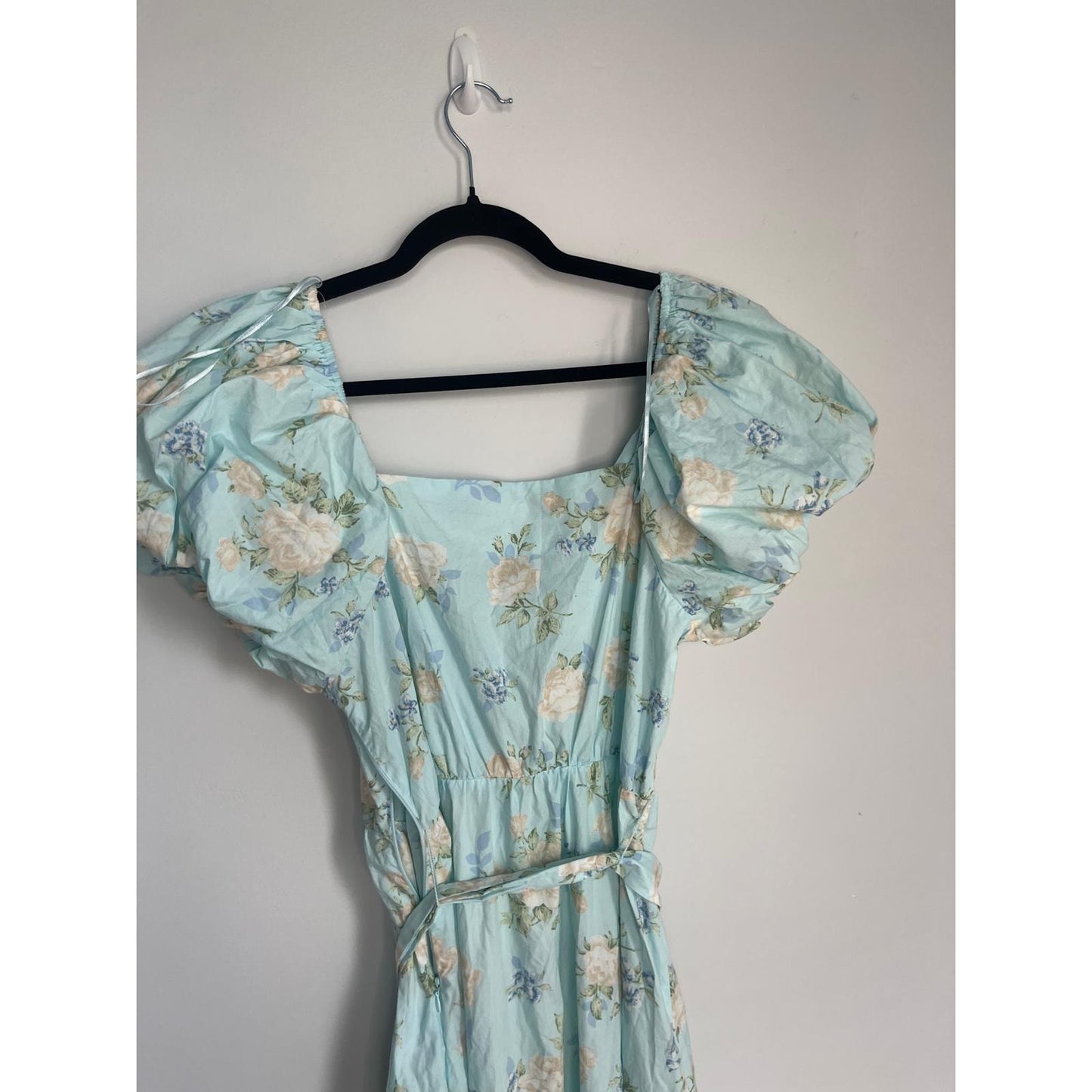 LoveShackFancy x Target Floral Midi Dress Women 10 Puff Sleeve Ruffle Hem