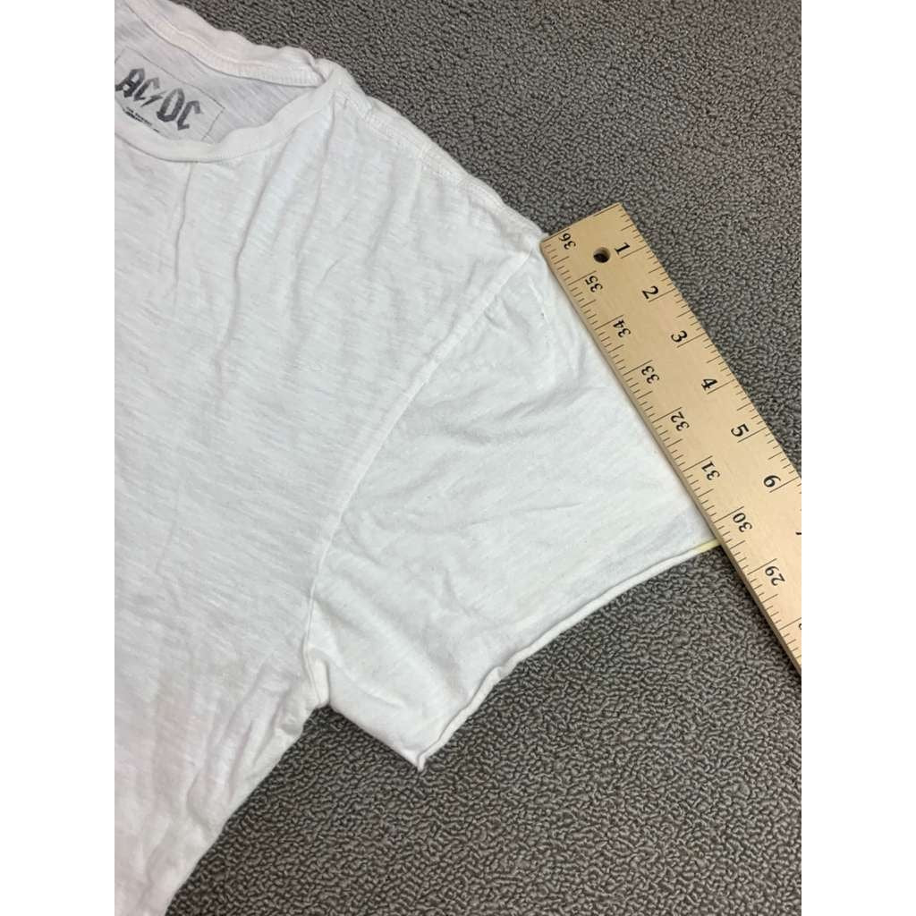 Original Retro Brand T Shirt Women M White AC DC 1976 Tour Print Short Sleeve