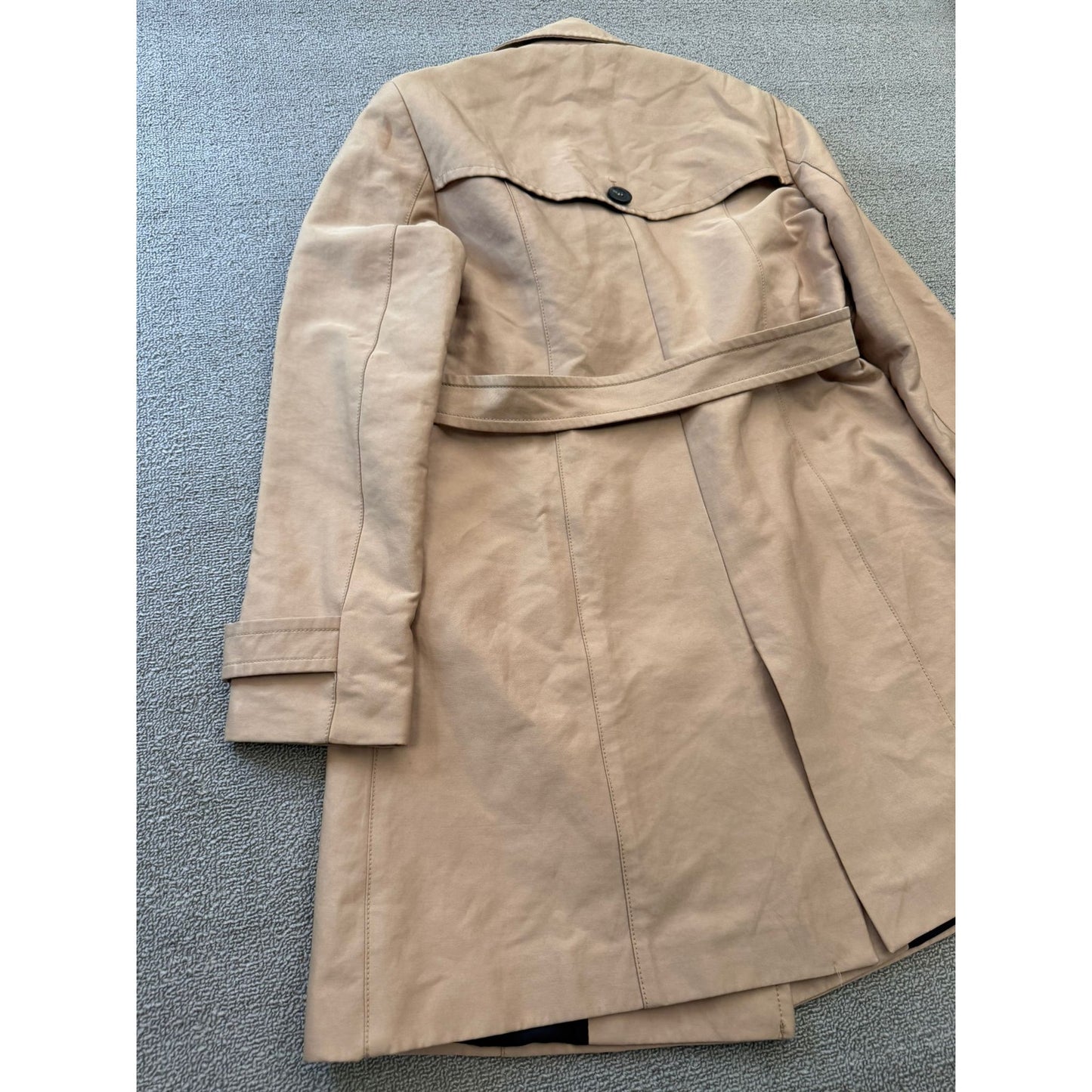 ZARA BASIC Women's Medium Beige Double-Breasted Trench Coat