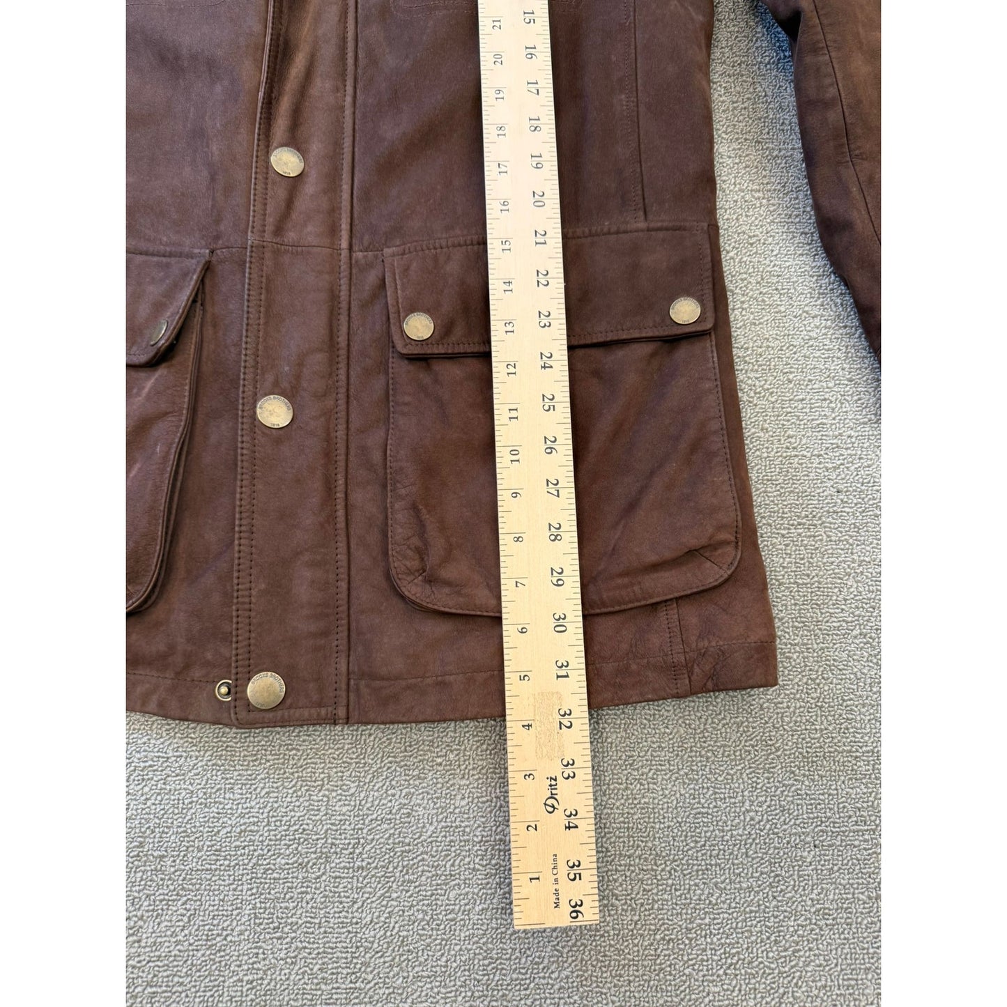 Brooks Brothers Men Size M Field Genuine Leather Jacket Brown Quilted Lining
