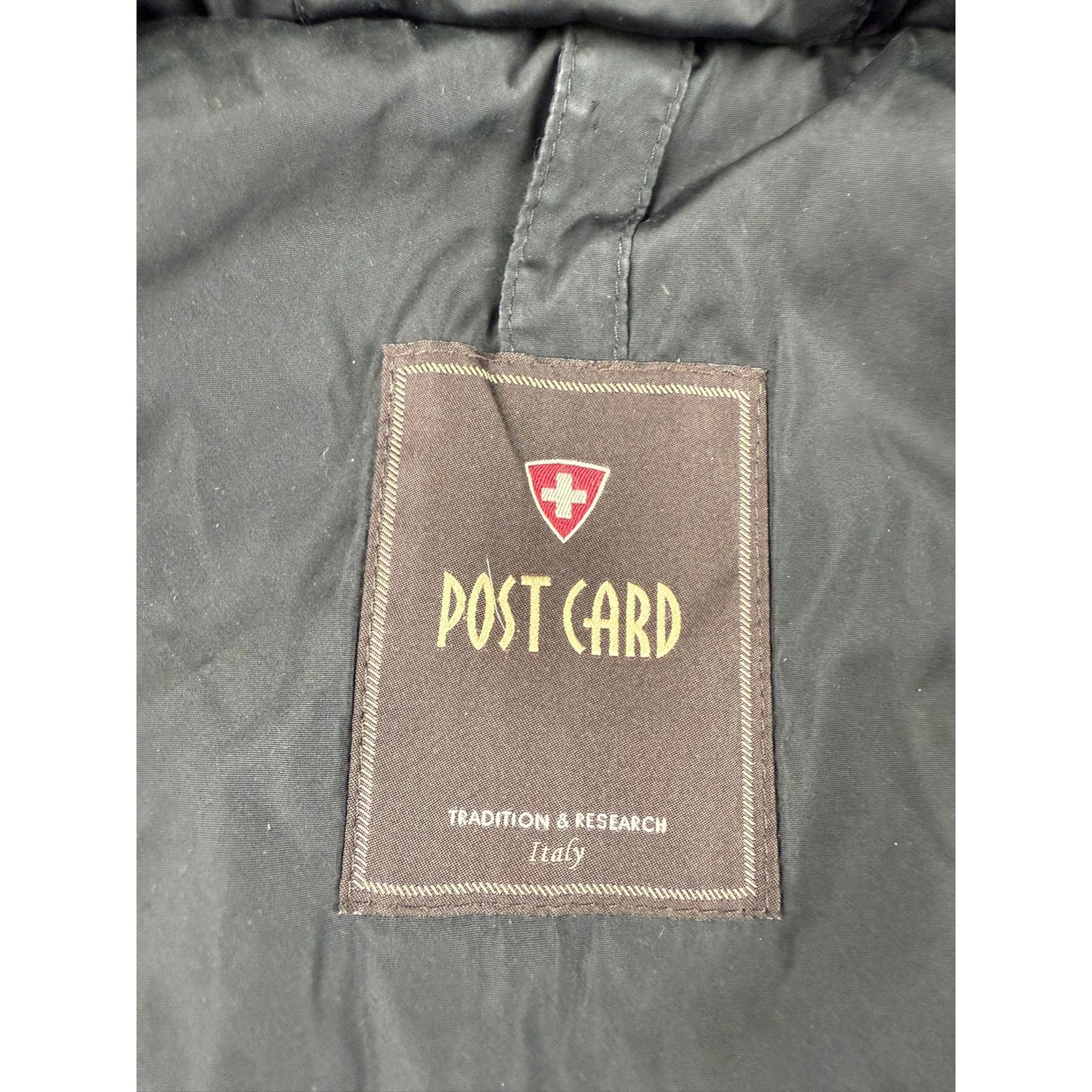 Post Card Women's Medium Black Hooded Fur Trim Puffer Coat