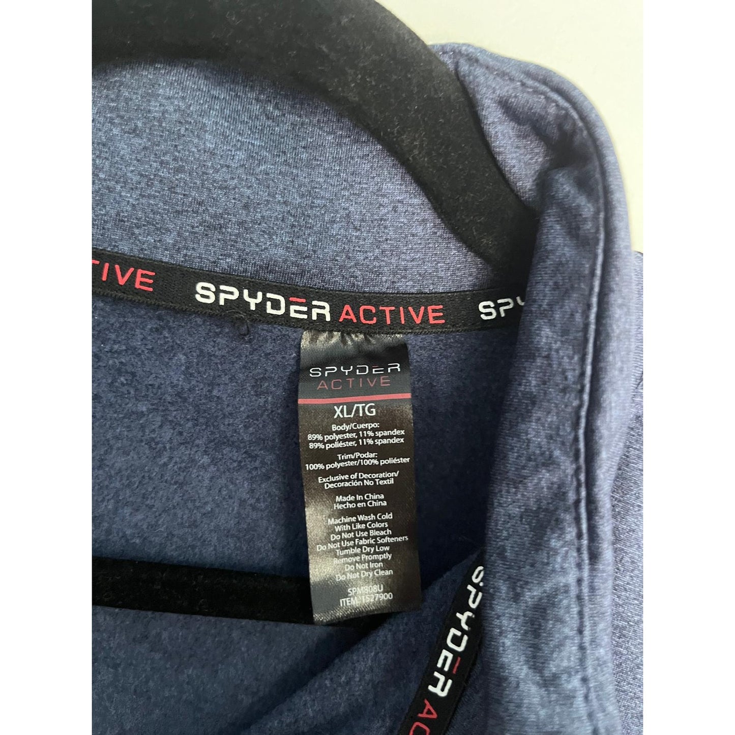 Spyder Active Quarter Zip Pullover Men XL Blue Stretch Performance Top