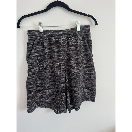 Lululemon Shorts Men M Black White Patterned Stretch Activewear